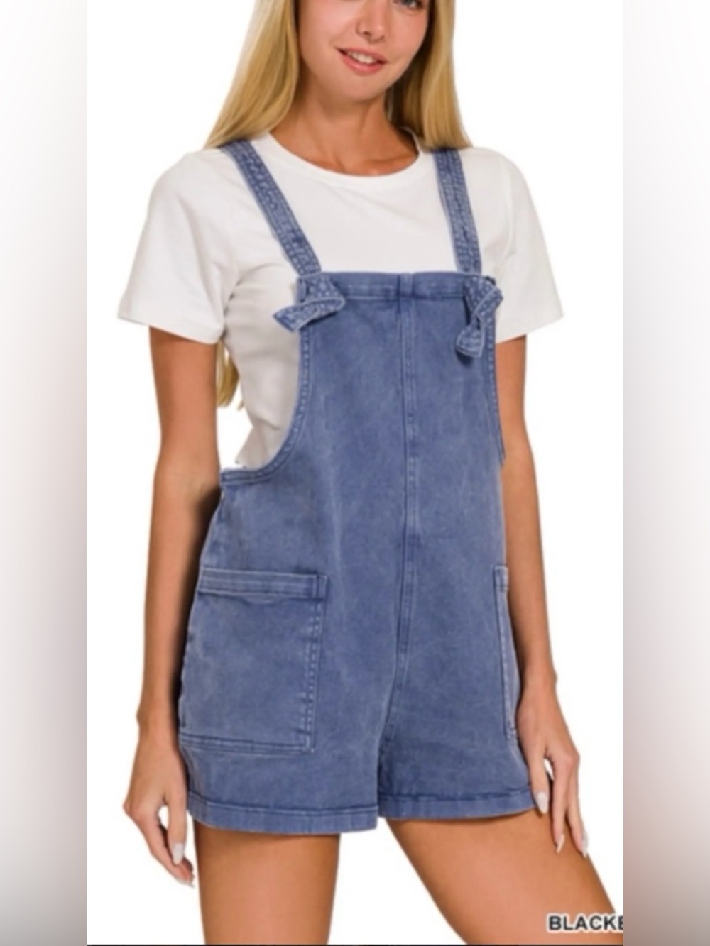 Zenana Denim Blue Short Overalls - Women's Jeans